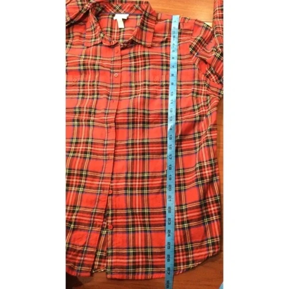 NWT Red Plaid Tartan Christmas Button Down Shirt - Picture 4 of 10